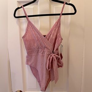 NWT Brand New Forever 21 Velvet Ribbed Bodysuit